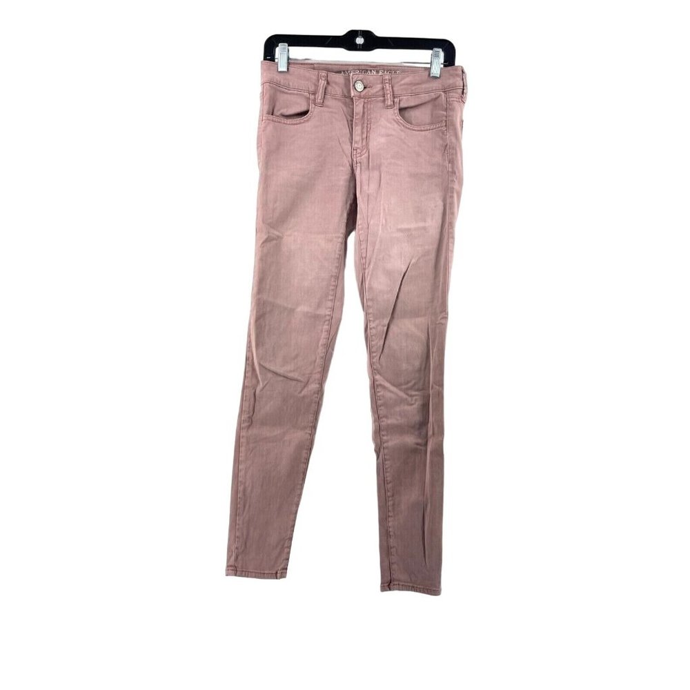 American Eagle Super Stretch Jegging Jeans Pink Denim Skinny Stretch Size 4